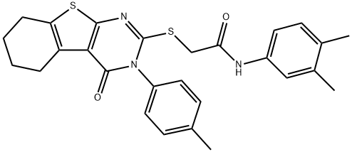 N-(3,4-dimethylphenyl)-2-{[3-(4-methylphenyl)-4-oxo-3,4,5,6,7,8-hexahydro[1]benzothieno[2,3-d]pyrimidin-2-yl]sulfanyl}acetamide