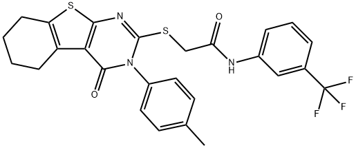 2-{[3-(4-methylphenyl)-4-oxo-3,4,5,6,7,8-hexahydro[1]benzothieno[2,3-d]pyrimidin-2-yl]sulfanyl}-N-[3-(trifluoromethyl)phenyl]acetamide