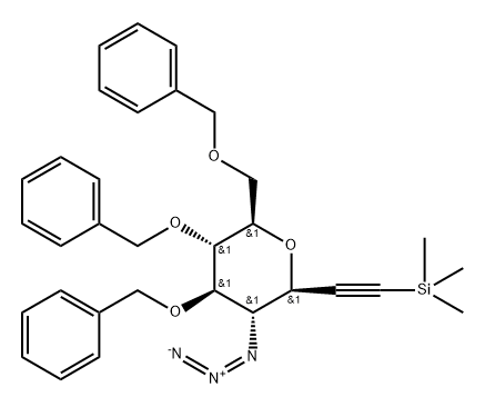 3,7-脱水-4-叠氮基-1,2,4-三脱氧-5,6,8-三-O-(苯基甲基)-1-(三甲基硅烷基)-D-甘油型-D-古洛-辛-1-炔糖醇