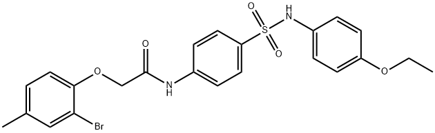 2-(2-bromo-4-methylphenoxy)-N-(4-{[(4-ethoxyphenyl)amino]sulfonyl}phenyl)acetamide