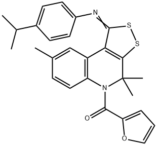 N-[5-(2-furoyl)-4,4,8-trimethyl-4,5-dihydro-1H-[1,2]dithiolo[3,4-c]quinolin-1-ylidene]-4-isopropylaniline