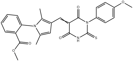 methyl 2-{3-[(1-(4-methoxyphenyl)-4,6-dioxo-2-thioxotetrahydro-5(2H)-pyrimidinylidene)methyl]-2,5-dimethyl-1H-pyrrol-1-yl}benzoate
