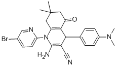 2-amino-1-(5-bromo-2-pyridinyl)-4-[4-(dimethylamino)phenyl]-7,7-dimethyl-5-oxo-1,4,5,6,7,8-hexahydro-3-quinolinecarbonitrile