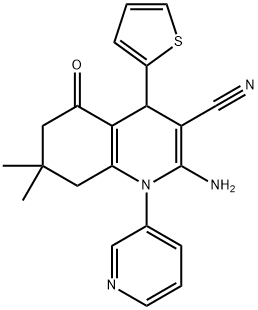 2-amino-7,7-dimethyl-5-oxo-1-(3-pyridinyl)-4-(2-thienyl)-1,4,5,6,7,8-hexahydro-3-quinolinecarbonitrile