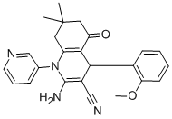 2-amino-4-(2-methoxyphenyl)-7,7-dimethyl-5-oxo-1-(3-pyridinyl)-1,4,5,6,7,8-hexahydro-3-quinolinecarbonitrile