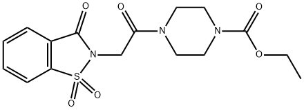 ethyl 4-(2-(1,1-dioxido-3-oxobenzo[d]isothiazol-2(3H)-yl)acetyl)piperazine-1-carboxylate