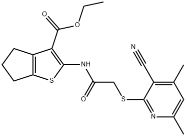 ethyl 2-(2-((3-cyano-4,6-dimethylpyridin-2-yl)thio)acetamido)-5,6-dihydro-4H-cyclopenta[b]thiophene-3-carboxylate