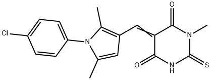 (5Z)-5-{[1-(4-chlorophenyl)-2,5-dimethyl-1H-pyrrol-3-yl]methylidene}-1-methyl-2-thioxodihydropyrimidine-4,6(1H,5H)-dione
