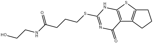 N-(2-hydroxyethyl)-4-[(4-oxo-3,5,6,7-tetrahydro-4H-cyclopenta[4,5]thieno[2,3-d]pyrimidin-2-yl)sulfanyl]butanamide