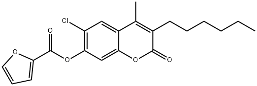 (6-chloro-3-hexyl-4-methyl-2-oxochromen-7-yl) furan-2-carboxylate