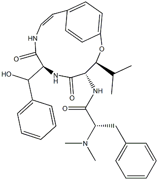 (S)-α-Dimethylamino-N-[(3S,4S,7S)-7-[(R)-phenylhydroxymethyl]-3-isopropyl-5,8-dioxo-2-oxa-6,9-diazabicyclo[10.2.2]hexadeca-10,12,14(1),15-tetren-4-yl]benzenepropanamide