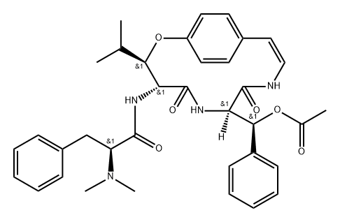 (αS)-N-[(3R,4R,7R)-7-[(S)-(Acetyloxy)phenylmethyl]-3-(1-methylethyl)-5,8-dioxo-2-oxa-6,9-diazabicyclo[10.2.2]hexadeca-1(14),10,12,15-tetren-4-yl]-α-(dimethylamino)benzenepropanamide