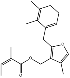 4-Methyl-2-[(2,3-dimethyl-2,6(1)-cyclohexadiene-1-yl)methyl]-3-[[[(Z)-2-methyl-2-butenoyl]oxy]methyl]furan