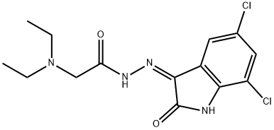 Glycine, N,N-diethyl-, (5,7-dichloro-1,2-dihydro-2-oxo-3H-indol-3-ylid ene)hydrazide, (Z)-