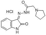 1-Pyrrolidineacetic acid, (1,2-dihydro-2-oxo-3H-indol-3-ylidene)hydraz ide, HCl, (Z)-