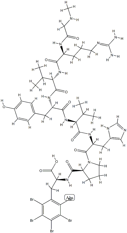 angiotensin-II, Sar-Arg-Val-Tyr-Val-His-Pro-(2',3',4',5',6'-pentabromo)-Phe