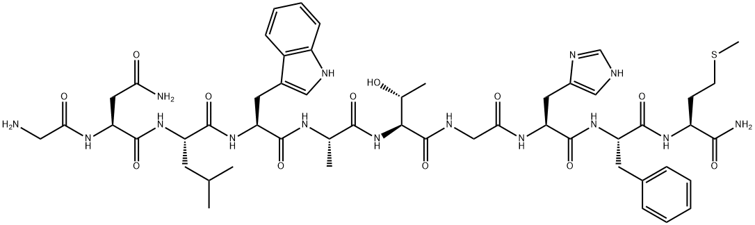 GLY-ASN-LEU-TRP-ALA-THR-GLY-HIS-PHE-MET-NH2