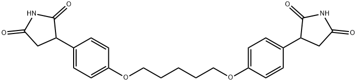 3-[4-[5-[4-(2,5-dioxopyrrolidin-3-yl)phenoxy]pentoxy]phenyl]pyrrolidin e-2,5-dione