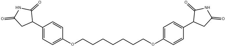 3-[4-[7-[4-(2,5-dioxopyrrolidin-3-yl)phenoxy]heptoxy]phenyl]pyrrolidin e-2,5-dione