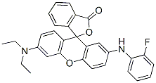 6'-DIETHYLAMINO-2'-(O-FLUOROANILINO)SPIRO[PHTHALIDE-3,9'-[9H]XANTHENE]