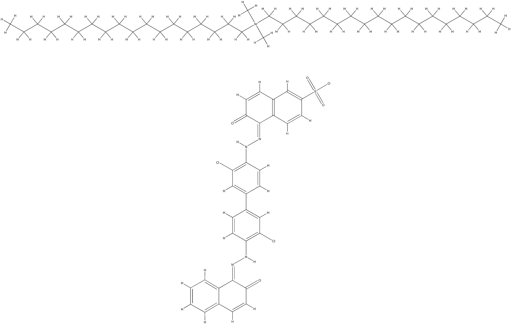 1-Octadecanaminium, N,N-dimethyl-N-octadecyl-, salt with 5-[[3,3'-dichloro-4'-[(2- hydroxy-1-naphthalenyl)azo][1,1'-biphenyl]-4-yl]azo ]-6-hydroxy-2-naphthalenesulfonic acid (1:1)