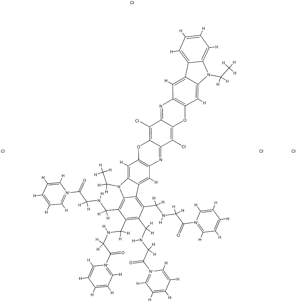 1,1',1'',1'''-[(8,18-dichloro-5,15-diethyl-5,15-dihydrodiindolo[3,2-b:3',2'-m]triphenodioxazinetetrayl)tetrakis[methyleneimino(2-oxoethylene)]]tetrapyridinium tetrachloride