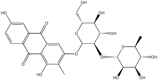1,3,6-trihydroxy-2-methyl-9,10-anthraquinone-3-O-alpha-L-rhamnopyranosyl-(1->2)-beta-D-glucopyranoside