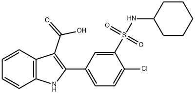 1H-Indole-3-carboxylic  acid,  2-[4-chloro-3-[(cyclohexylamino)sulfonyl]phenyl]-