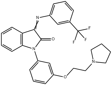 1-[3-(2-(PYRROLIDIN-1-YL)ETHOXY)PHENYL]-3-(3-TRIFLUOROMETHYL) PHENYLIMINO)INDOLIN-2-ONE