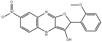 Furo[2,?3-?b]?quinoxalin-?3-?ol, 2,?4-?dihydro-?2-?(2-?methoxyphenyl)?-?7-?nitro- (9CI)