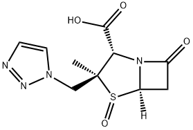 4-Thia-1-azabicyclo[3.2.0]heptane-2-carboxylic acid, 3-methyl-7-oxo-3-(1H-1,2,3-triazol-1-ylmethyl)-, 4-oxide, (2S,3S,5R)-