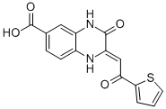 3-OXO-2-[2-OXO-2-THIOPHEN-2-YL-ETH-(Z)-YLIDENE]-1,2,3,4-TETRAHYDRO-QUINOXALINE-6-CARBOXYLIC ACID