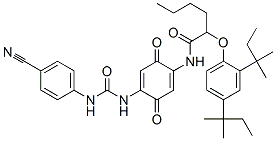 2-[2,4-bis(1,1-dimethylpropyl)phenoxy]-N-[4-[[[(4-cyanophenyl)amino]carbonyl]amino]-3,6-dioxocyclohexa-1,4-dien-1-yl]hexanamide