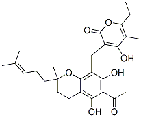 3-[[6-Acetyl-3,4-dihydro-5,7-dihydroxy-2-methyl-2-(4-methyl-3-pentenyl)-2H-1-benzopyran-8-yl]methyl]-6-ethyl-4-hydroxy-5-methyl-2H-pyran-2-one