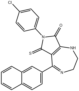 5-(2'-naphthyl)-7-4-chlorophenyl-(2,3,6,8-tetrahydro)pyrrolo-(3,4-e)(1,4)-diazepine-6-thioxo-8-(1H,7H)one