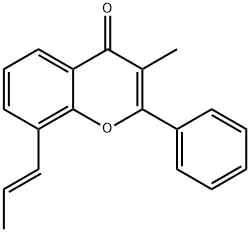 (E)-3-甲基-2-苯基-8-(丙-1-烯基)-4H-苯并吡喃-4-酮
