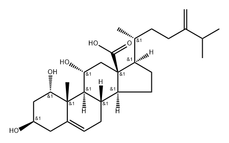 1α,3β,11α-Trihydroxyergosta-5,24(28)-dien-18-oic acid