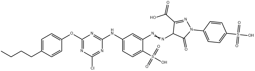 4-[[5-[[4-(4-butylphenoxy)-6-chloro-1,3,5-triazin-2-yl]amino]-2-sulphophenyl]azo]-4,5-dihydro-5-oxo-1-(4-sulphophenyl)-1H-pyrazole-3-carboxylic acid