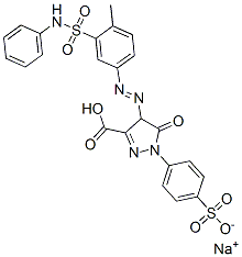 sodium hydrogen 4,5-dihydro-4-[[4-methyl-3-[(phenylamino)sulphonyl]phenyl]azo]-5-oxo-1-(4-sulphonatophenyl)-1H-pyrazole-3-carboxylate
