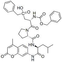 7-(N-benzyloxycarbonyl-beta-benzylaspartyl-prolyl-leucyl)amino-4-methylcoumarin