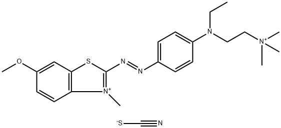 2-[[4-[ethyl[2-(trimethylammonio)ethyl]amino]phenyl]azo]-6-methoxy-3-methylbenzothiazolium dithiocyanate