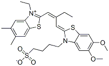 2-[2-[[5,6-dimethoxy-3-(4-sulphonatobutyl)-3H-benzothiazol-2-ylidene]methyl]but-1-enyl]-3-ethyl-5,6-dimethylbenzothiazolium