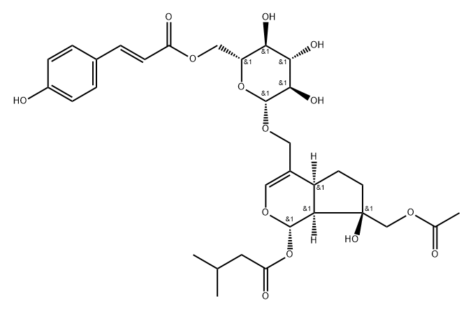 (-)-[(1S)-7α-Acetyloxymethyl-1,4aα,5,6,7,7aα-hexahydro-7β-hydroxy-1α-(3-methyl-1-oxobutoxy)cyclopenta[c]pyran-4-yl]methyl 6-O-[[(E)-2-(4-hydroxyphenyl)ethenyl]carbonyl]-β-D-glucopyranoside