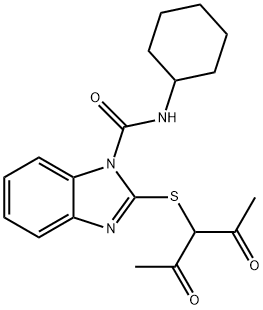 2-[(1-乙酰基-2-氧代丙基)硫]-N-环己基-1H-苯并咪唑-1-甲酰胺