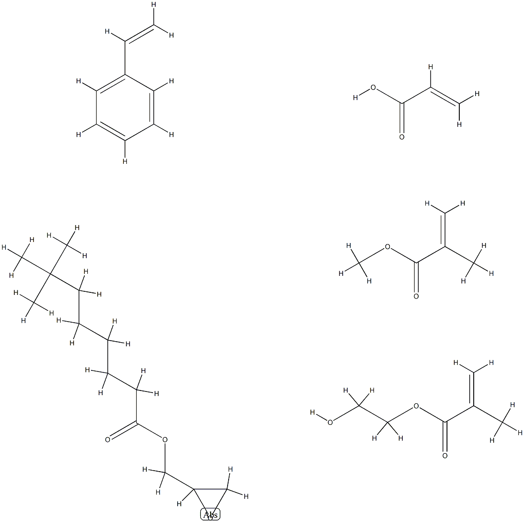 Neodecanoic acid, oxiranylmethyl ester, polymer with ethenylbenzene, 2-hydroxyethyl 2-methyl-2-propenoate, methyl 2-methyl-2-propenoate and 2-propenoic acid