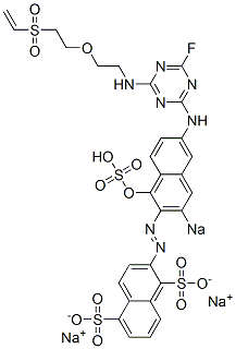 2-[6-[4-Fluoro-6-[2-(2-vinylsulfonylethoxy)ethylamino]-1,3,5-triazin-2-ylamino]-1-hydroxy-3-sodiosulfo-2-naphtylazo]-1,5-naphthalenedisulfonic acid disodium salt