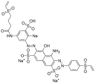 4-Amino-5-hydroxy-6-[2-sodiosulfo-5-(4-vinylsulfonylbutyrylamino)phenylazo]-3-(4-vinylsulfonylphenylazo)-2,7-naphthalenedisulfonic acid disodium salt
