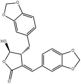 [4R,(+)]-4β-(1,3-Benzodioxol-5-ylmethyl)-3-[(E)-1,3-benzodioxol-5-ylmethylene]dihydro-5α-hydroxy-2(3H)-furanone