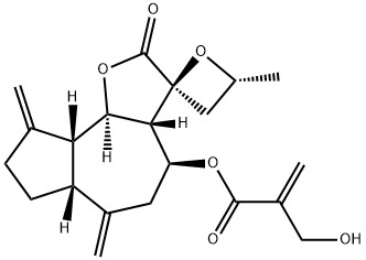 2-(Hydroxymethyl)propenoic acid (3S,4'R)-3aβ,4,5,6,6aβ,7,8,9,9aβ,9bα-decahydro-4'-methyl-6,9-bismethylene-2-oxospiro[azuleno[4,5-b]furan-3(2H),2'-oxetan]-4β-yl ester