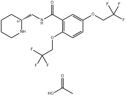 Benzamide, N-(2-piperidinylmethyl)-2,5-bis(2,2,2-trifluoroethoxy)-, (R)-, monoacetate
